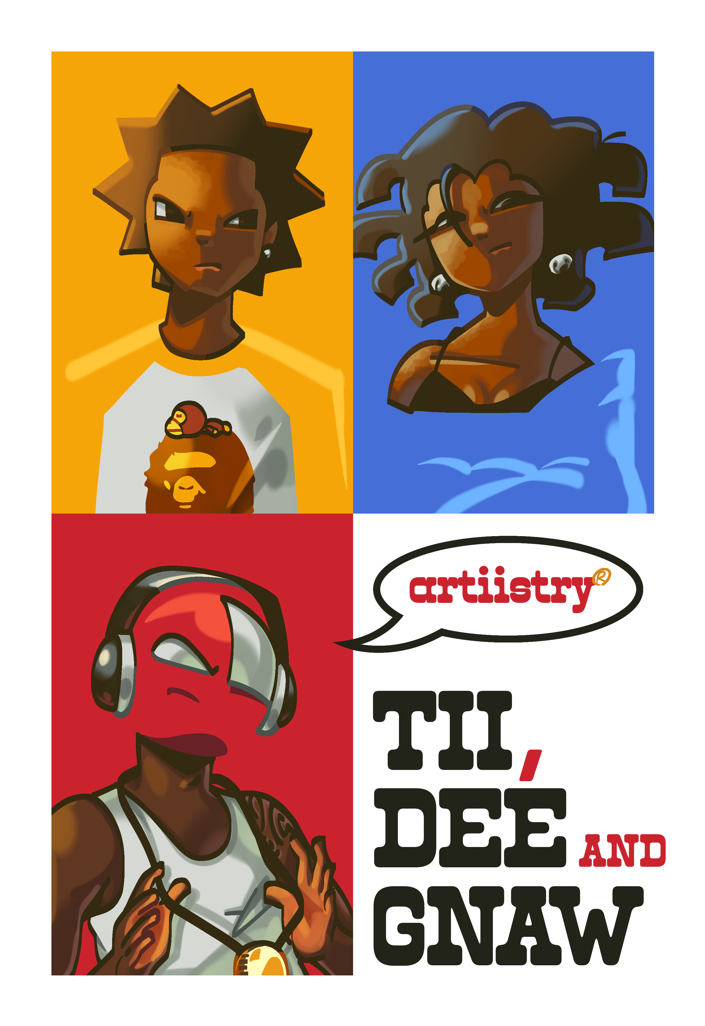‘tii, dee and gnaw’ poster